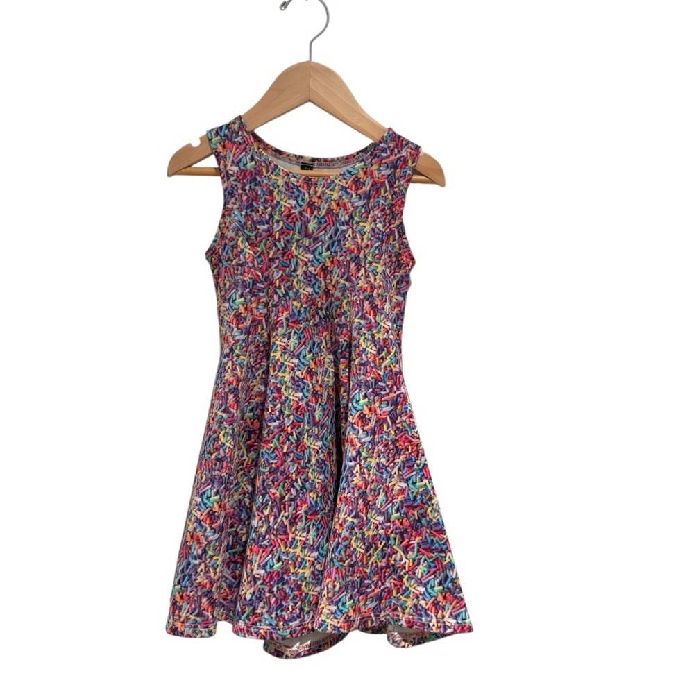 PIXIE LANE Sprinkled Print Sleeveless A-Line Sundress - size 2/3 (fits 3/4 imo)